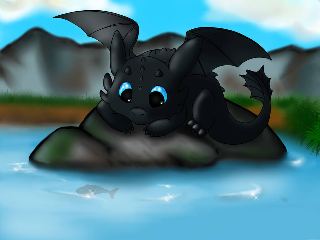 Baby Toothless' first hunt