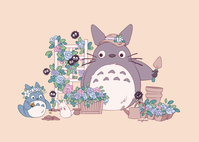 Totoro Roses Totoro Garden by mishydraw on DeviantArt