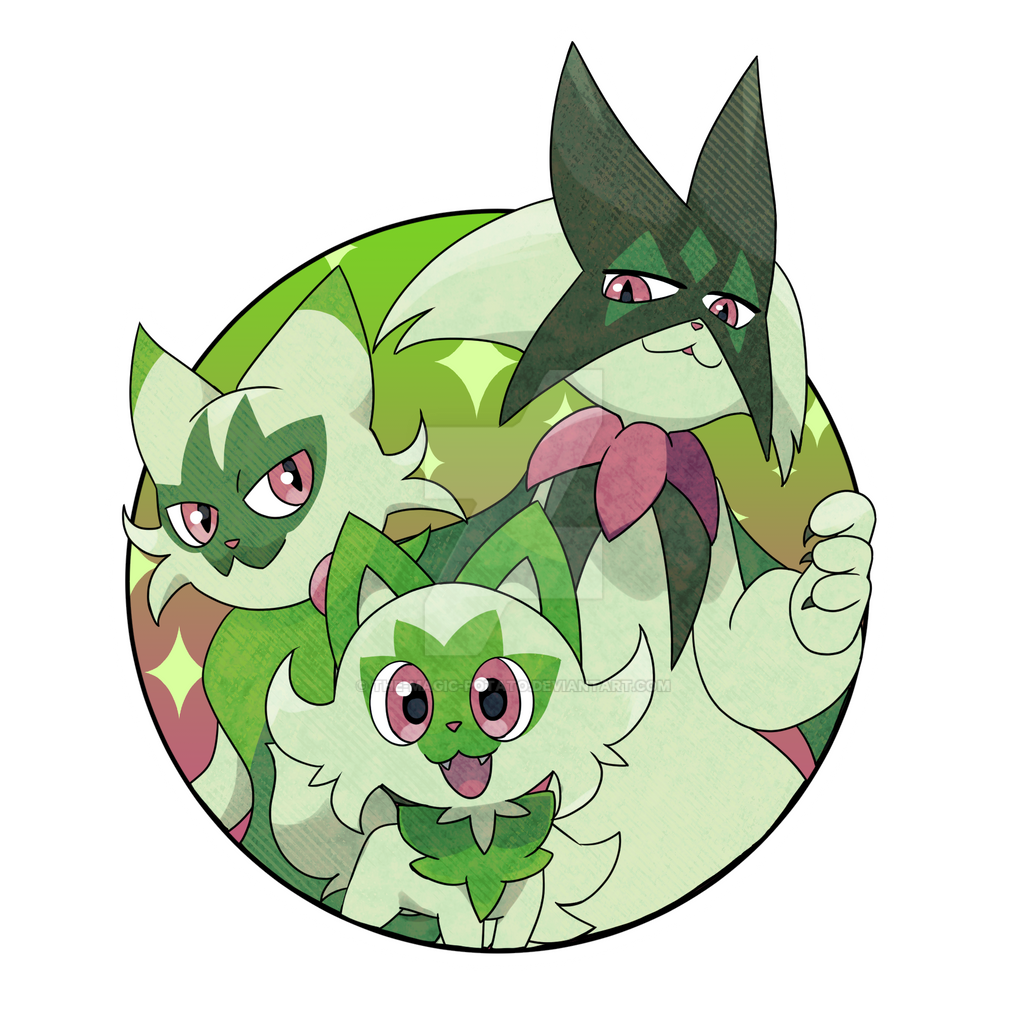Sprigatito evolution line by The-Magic-Potato on DeviantArt