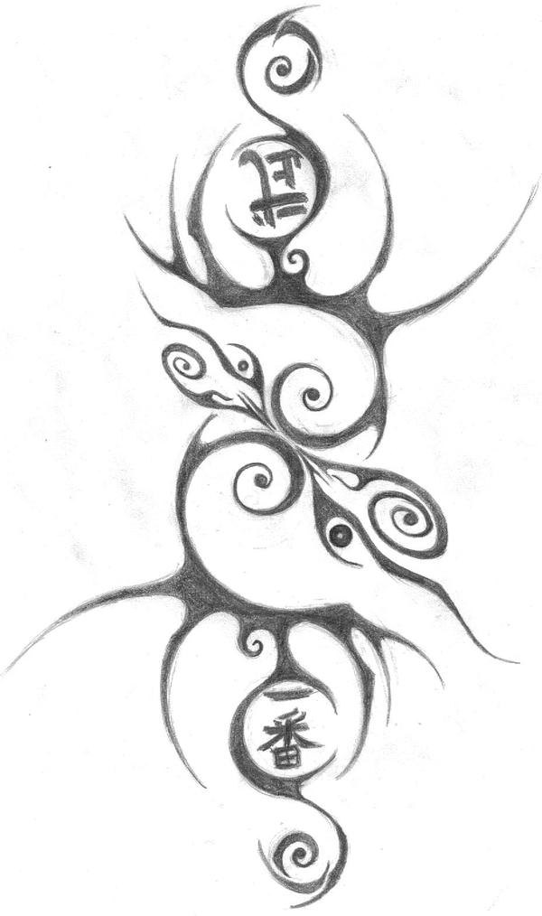 Asian Tribal Tattoo Design