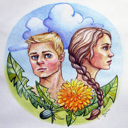 Katniss and Peeta by Feyjane