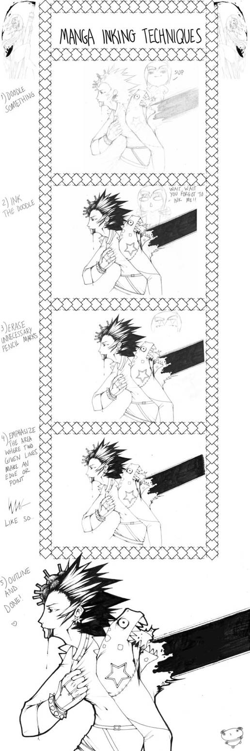 Manga Tutorial: Manga Inking Techniques 1 by StarKOTS on DeviantArt