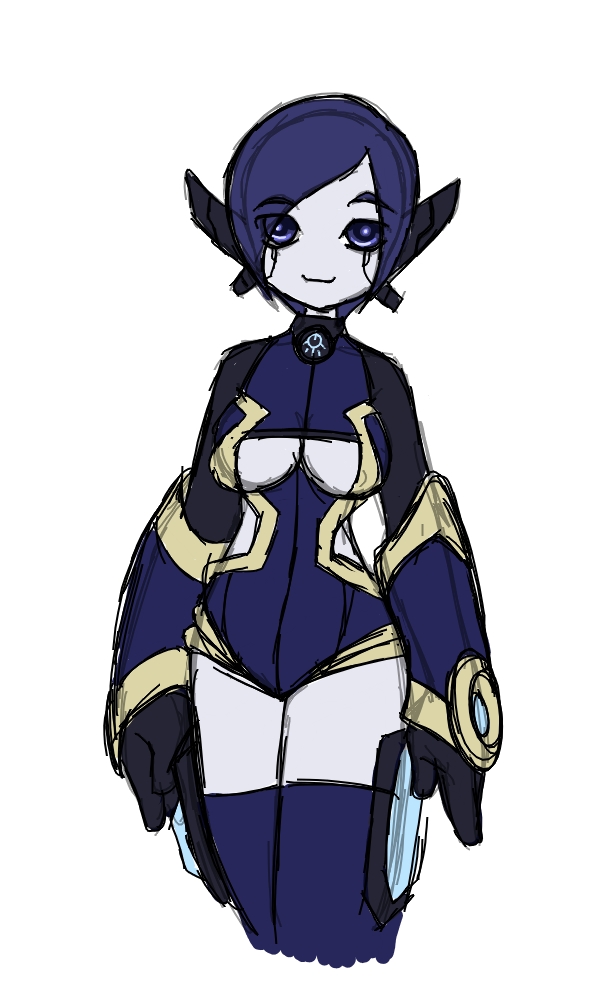 Robot girl with armor design