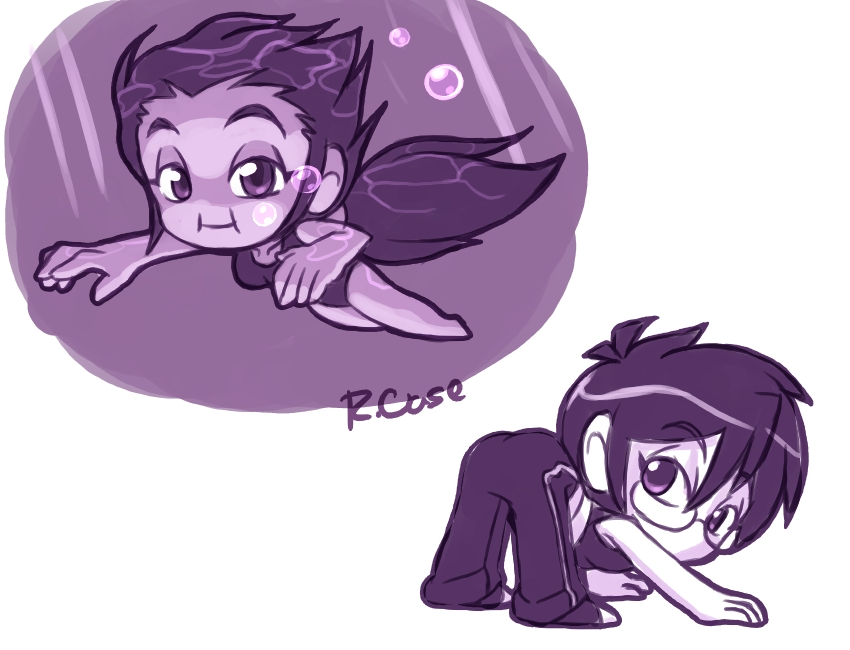 Violet Chibis swimming and Yoga