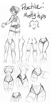 Practice sketches Hips