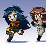 Chibi Ghostbusters Kylie and Lucy
