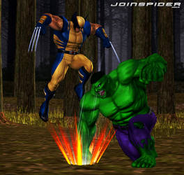 Wolverine vs Hulk by JoinSpider