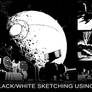 black/white sketching using 3d and 2d
