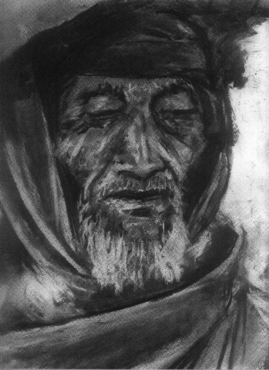 charcoal old man