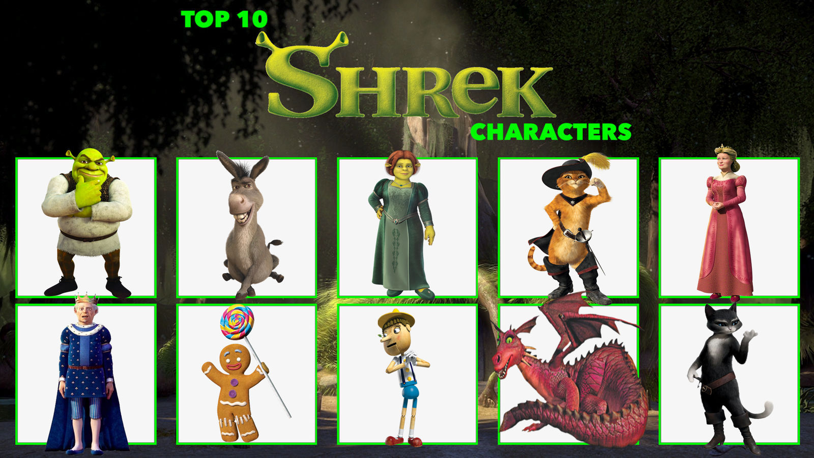 My Top 10 Favorite Shrek Characters by aaronhardy523 on DeviantArt