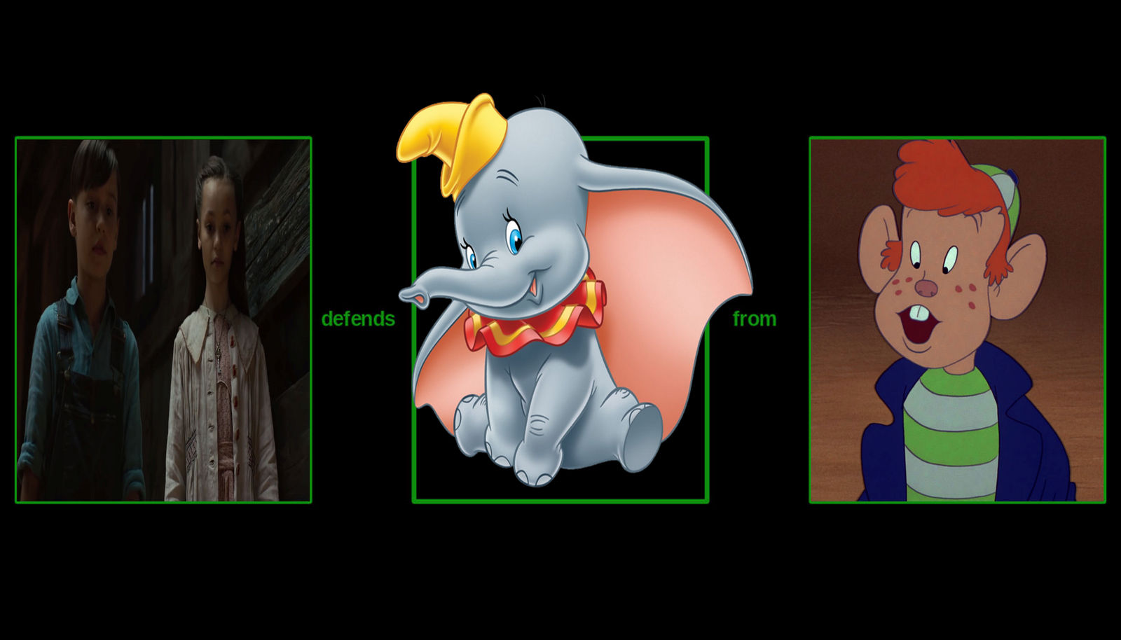Milly and Joe defends Dumbo from Smitty by aaronhardy523 on DeviantArt
