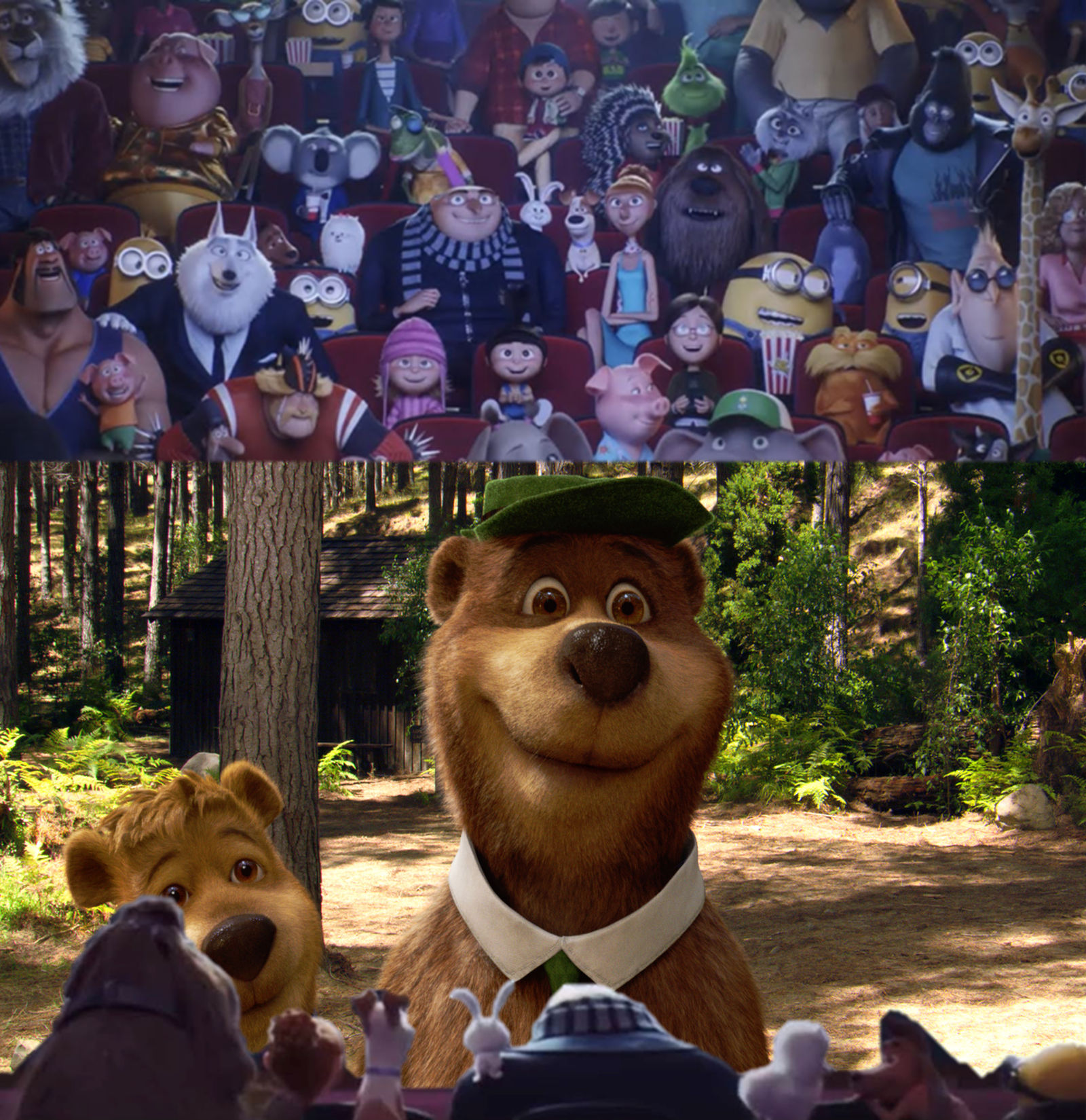 Illumination characters watching Yogi Bear by aaronhardy523 on DeviantArt