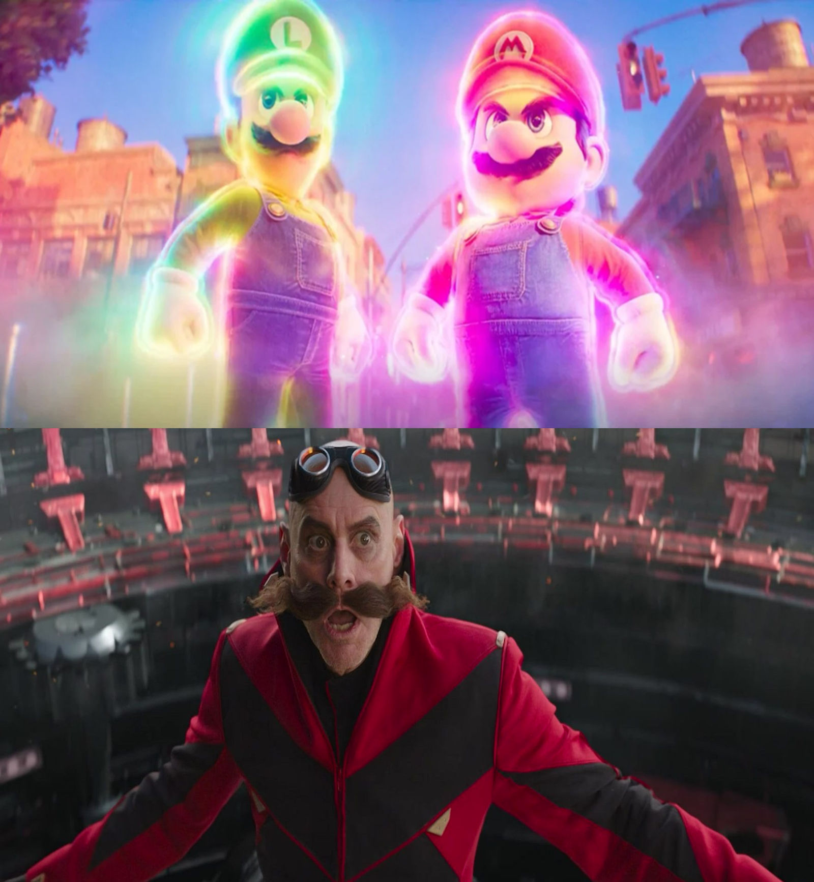 Invincible Mario and Luigi scare Eggman by aaronhardy523 on DeviantArt