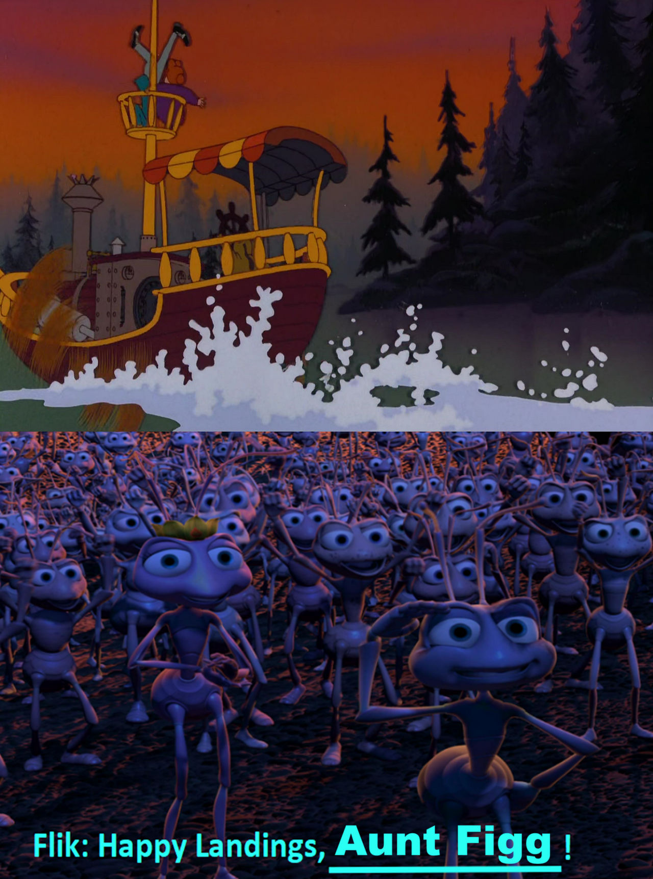 Sam Figg Flik says Happy Landings to Aunt Figg by aaronhardy523 on DeviantArt