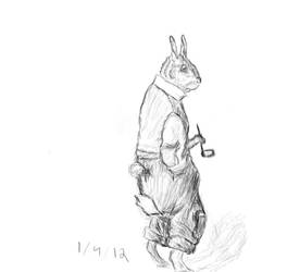 Line art of Ba'er Rabbit