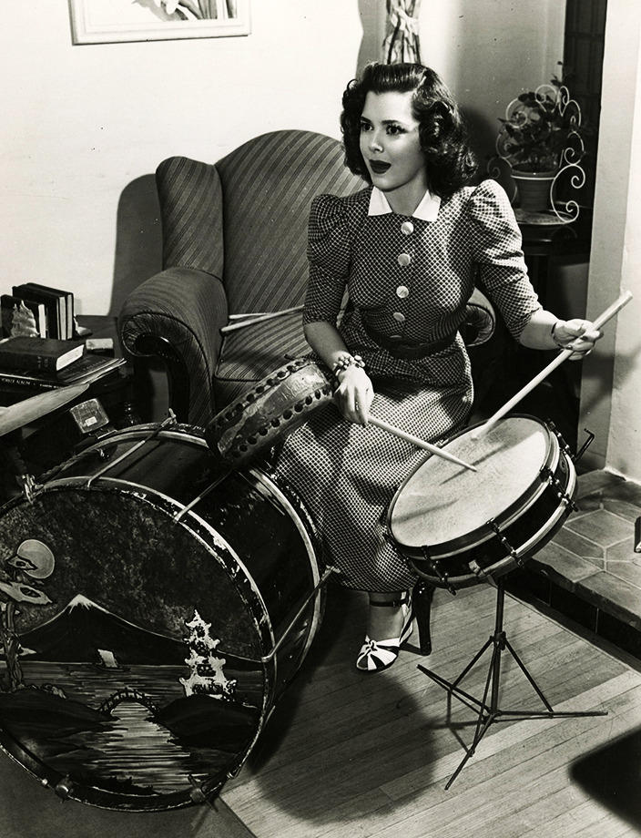 Ann Rutherford 1940 Girl Drummer by Longtimerecovery on DeviantArt