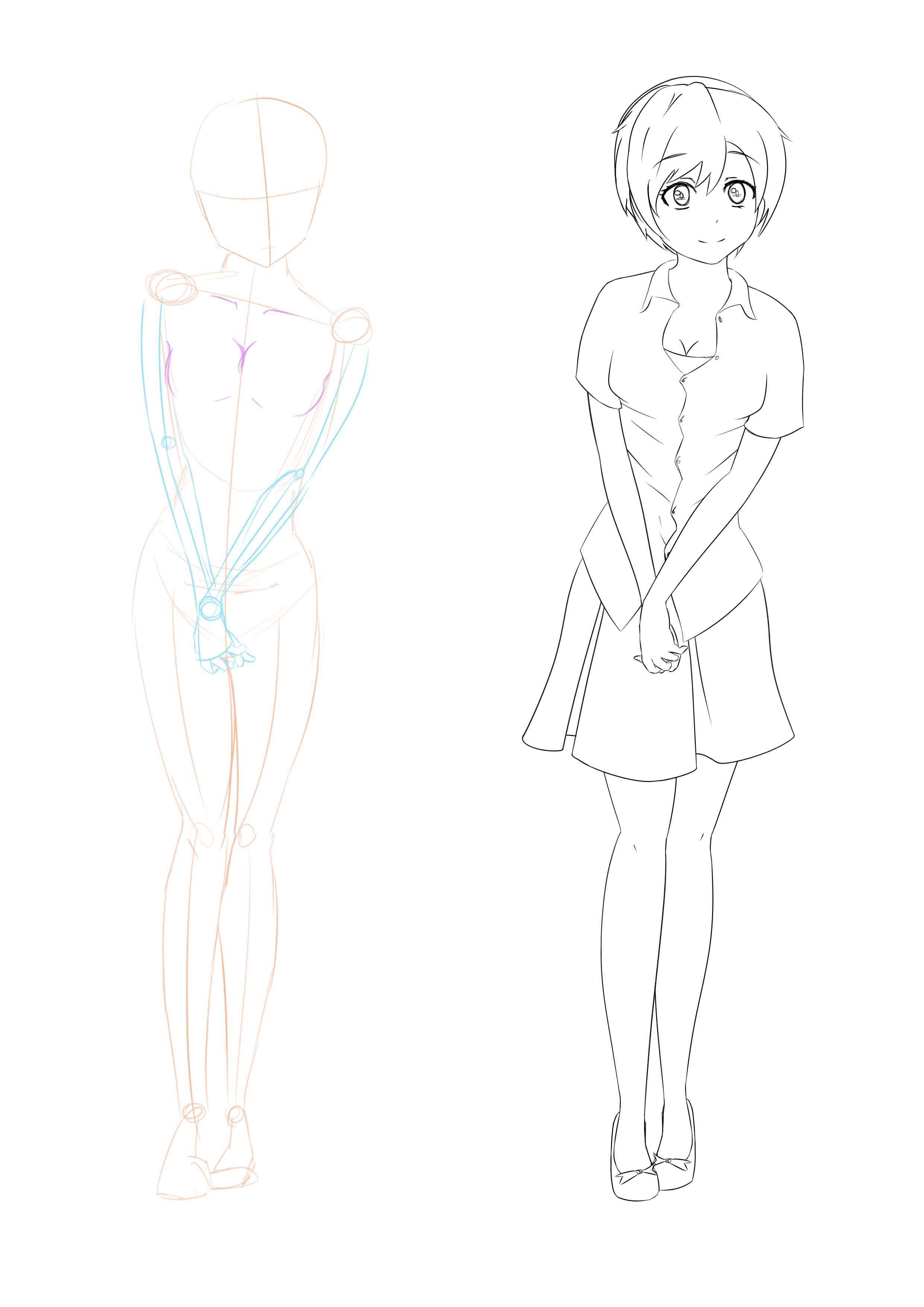 Anime Shy Pose Drawing Reference - Hadoisdias Wallpaper