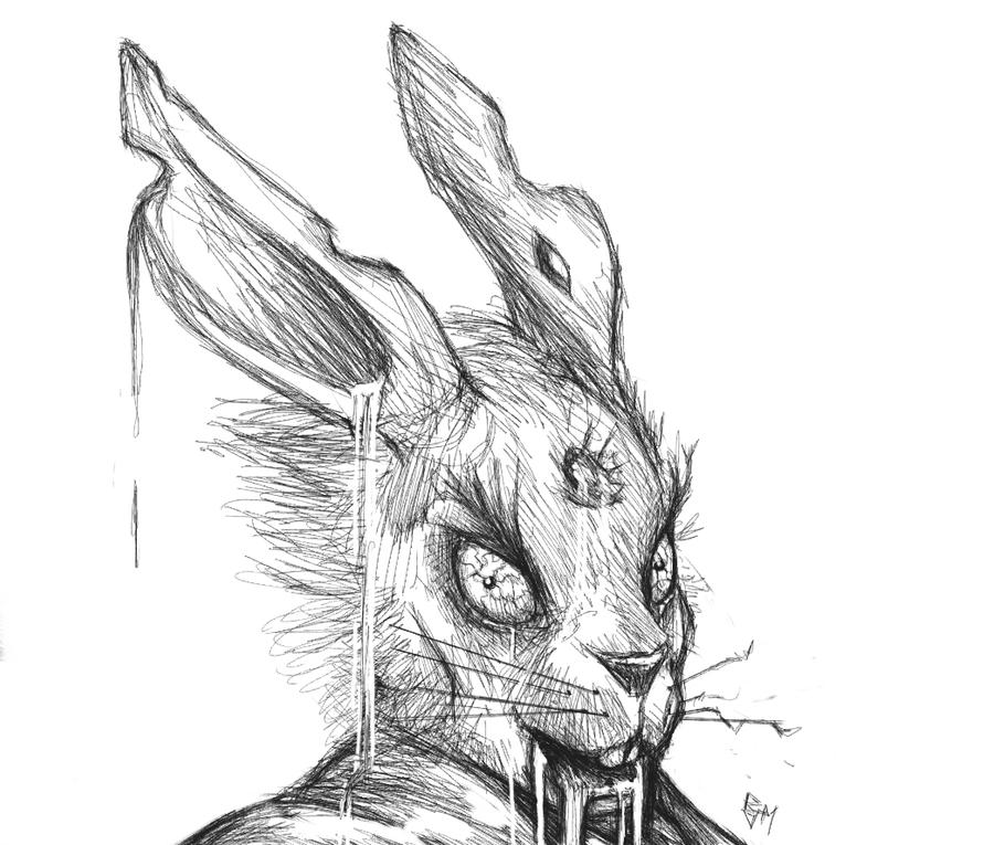 Zombie Rabbit Drawing This Zombie Rabbit Clown Thing Spent Way Too