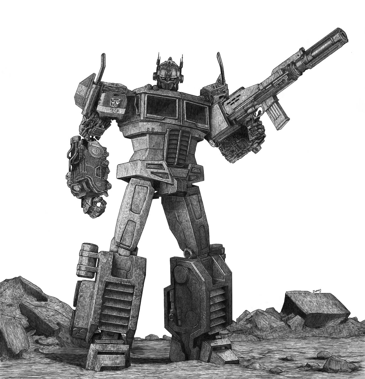 Transformer Deviantart Inks Optimus Prime - Transformers - ink Illustration. by JamesB000 on DeviantArt