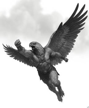 Aquila Aetos Dios Ink Illustration.