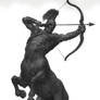 Chiron The Wise Centaur Ink Illustration.