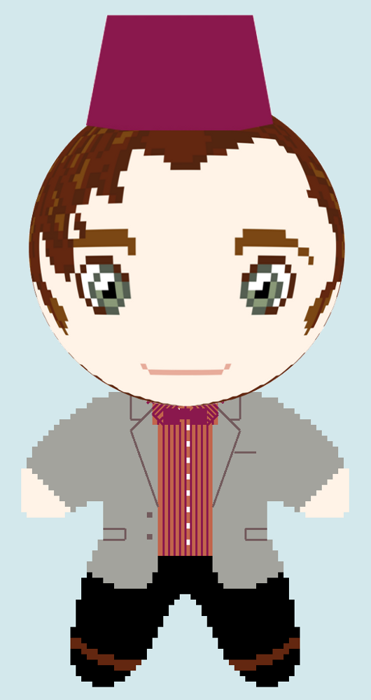 11th Doctor Who w/fez Cross Stitch Doll