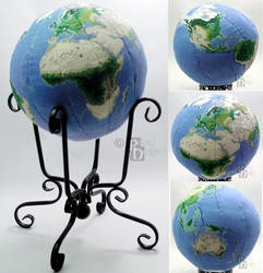 Earth Globe in 3D Cross Stitch