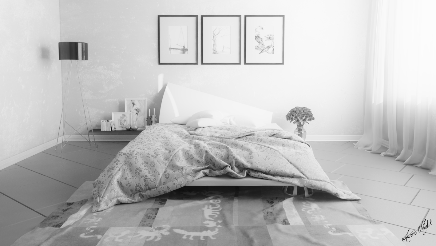Bedroom 3ds Max Vray Ps Bw By Awaismailk On Deviantart
