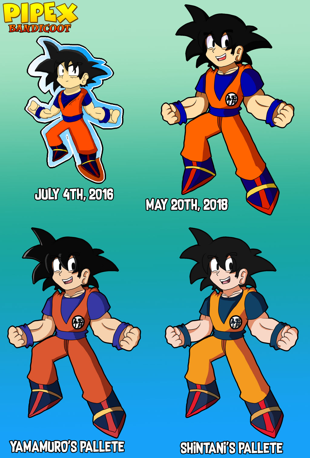 Goku Color Palette Test by PipexBandicoot99 on DeviantArt