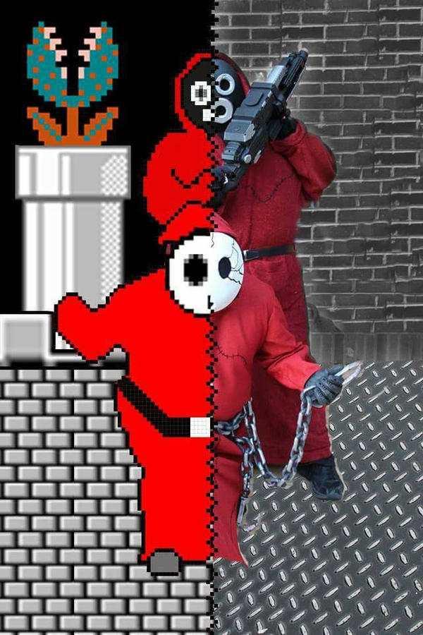 SMB2 Snifit and Shy Guy by trickyfatman on DeviantArt