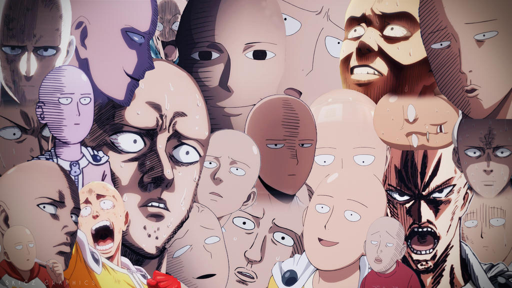 One Punch Man - Saitama Faces Wallpaper Colour by SKIGZdoesART on DeviantArt