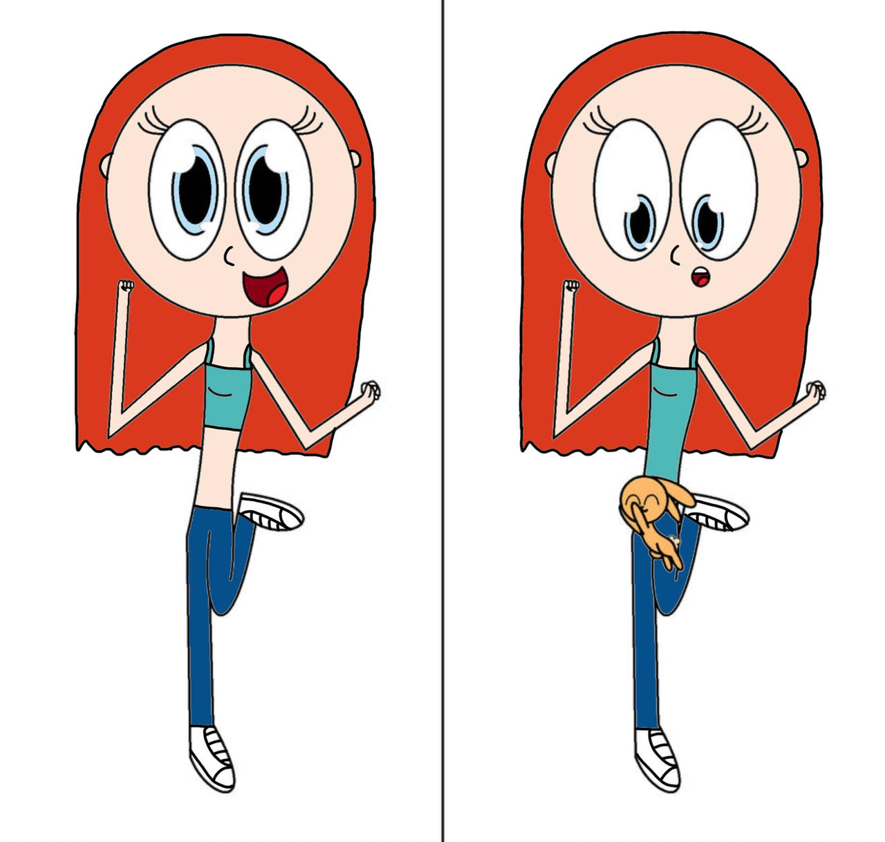 Chelsey Rabbit A Rabbit Hopping Over Chelsea's Leg by 8bittinkywinky on DeviantArt