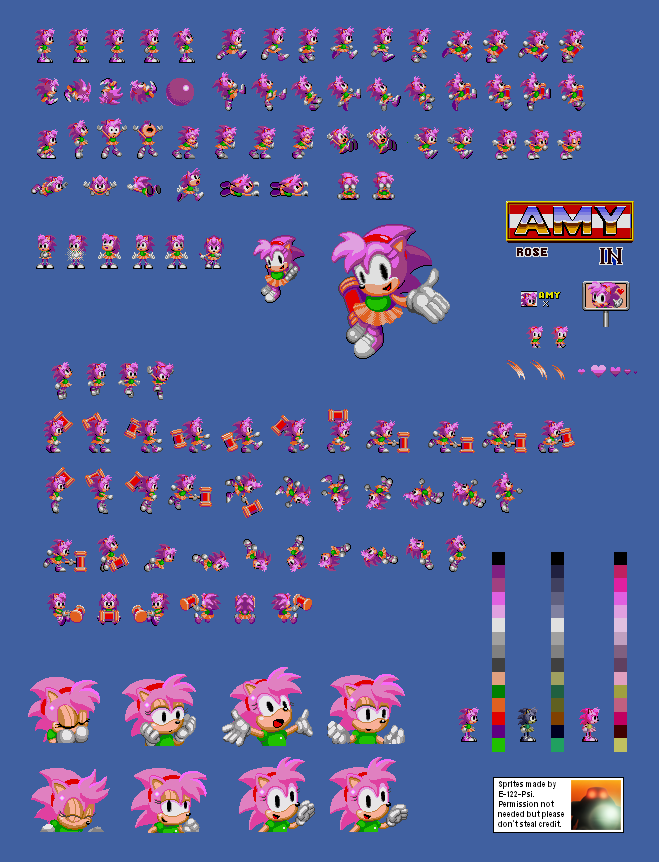 Amy sprites in 2023  Sonic, Sonic the hedgehog, Sonic art