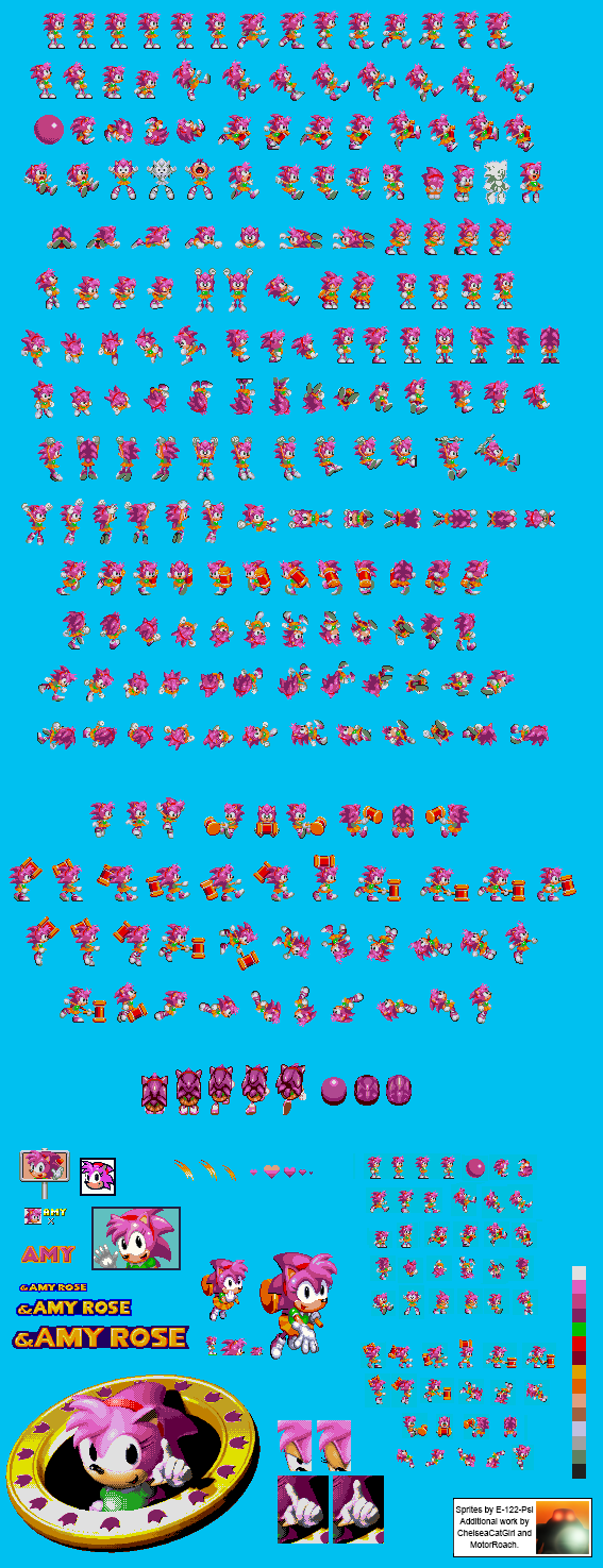 Sonic 3 And Amy Rose Sprite Sheet.