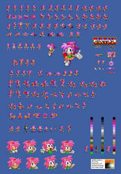 Amy Rose In Sonic 1 Sprite Sheet Ver 2