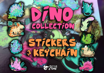 DINO COLLECTION! Stickers  Keychain