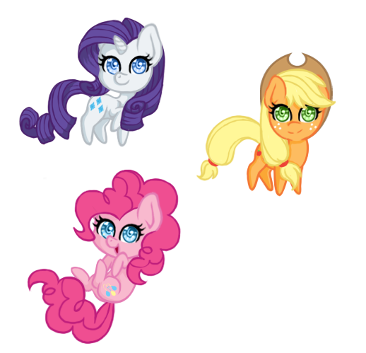 Hasbro My Little Pony Pinkie Pie, Fluttershy, AppleJack, & Rarity - Ruby  Lane