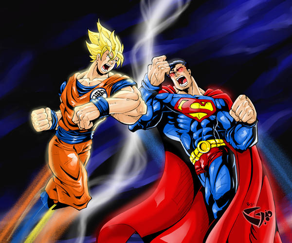 Superman vs Goku by LoboGio on DeviantArt