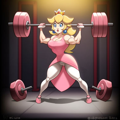 Princess Peach working out! by IamaSonicandTailsfan on DeviantArt