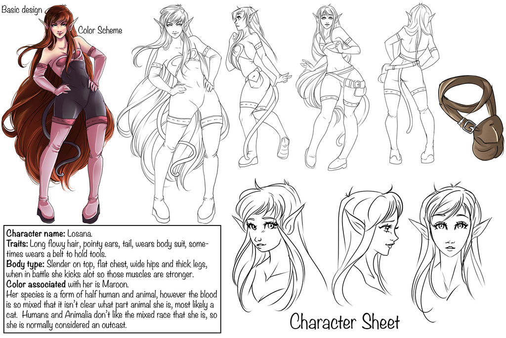 Oc Character Sheet Commission Example Open By Art By Shiela On Deviantart