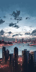 Hong Kong Evening by SteveAhn