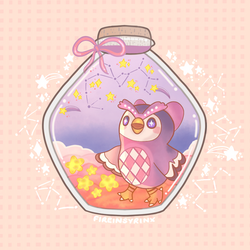 Animal Crossing Celeste in a Terrarium