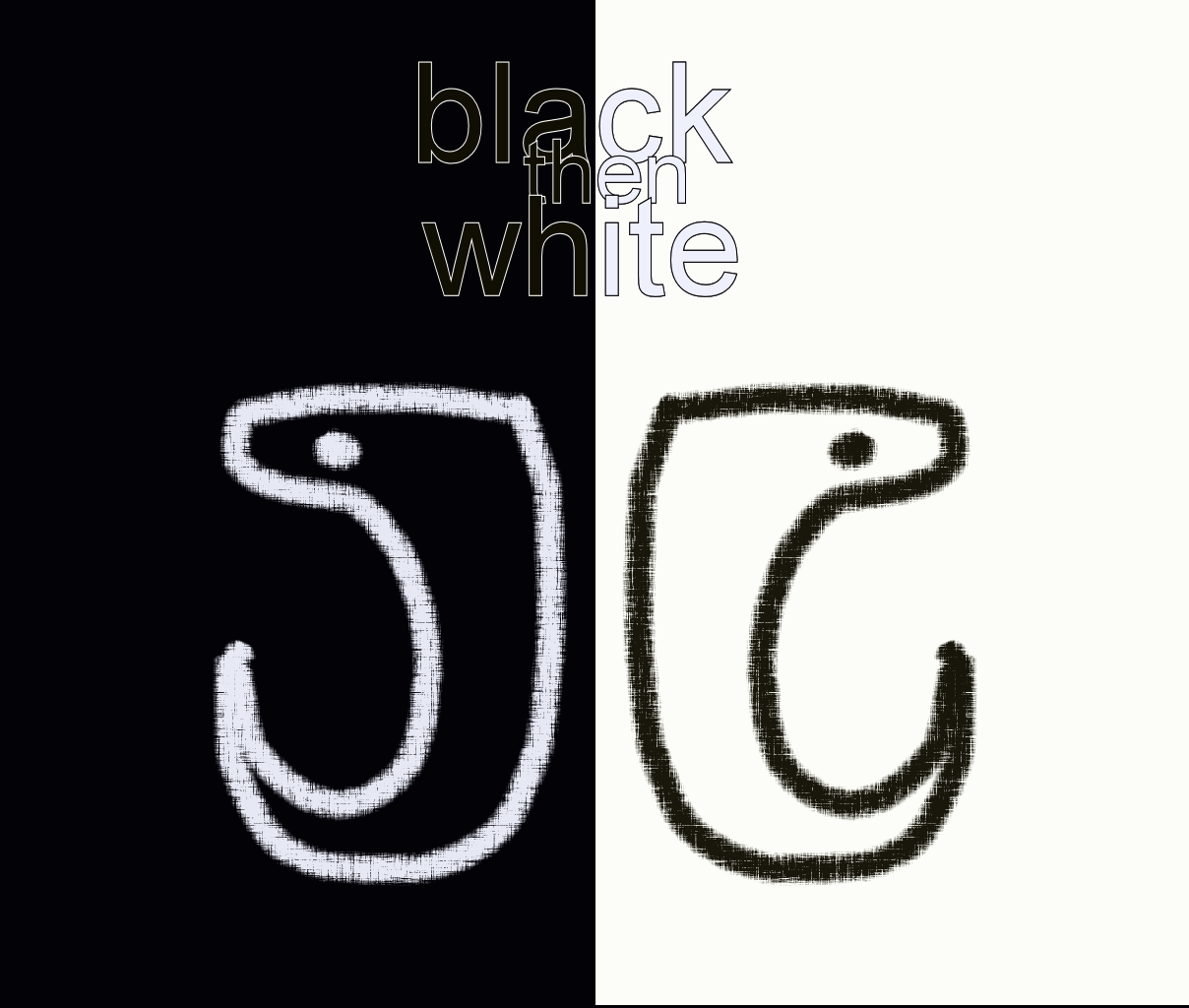 black then white