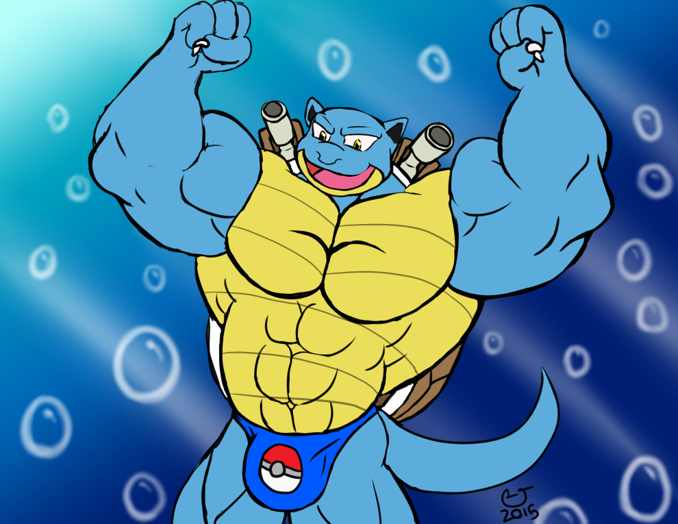 Commission: Buff Anthro Blastoise by CaseyLJones on DeviantArt.