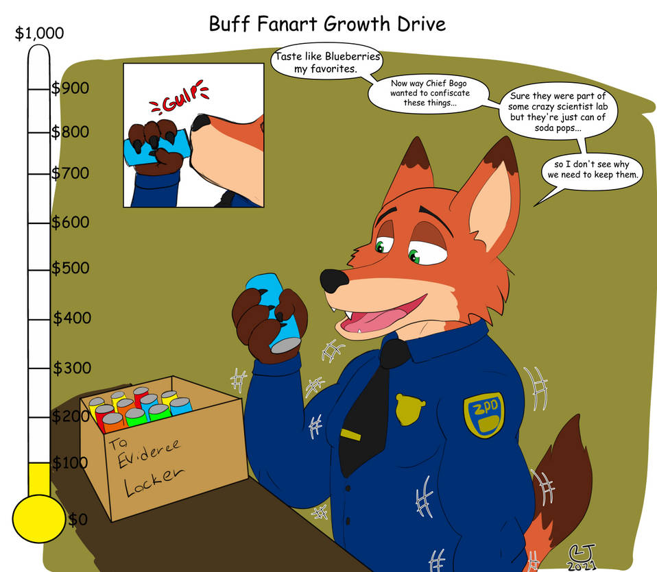 Buffnick Buff Fanart Growth Drive: Nick Wilde $100 by CaseyLJones on DeviantArt