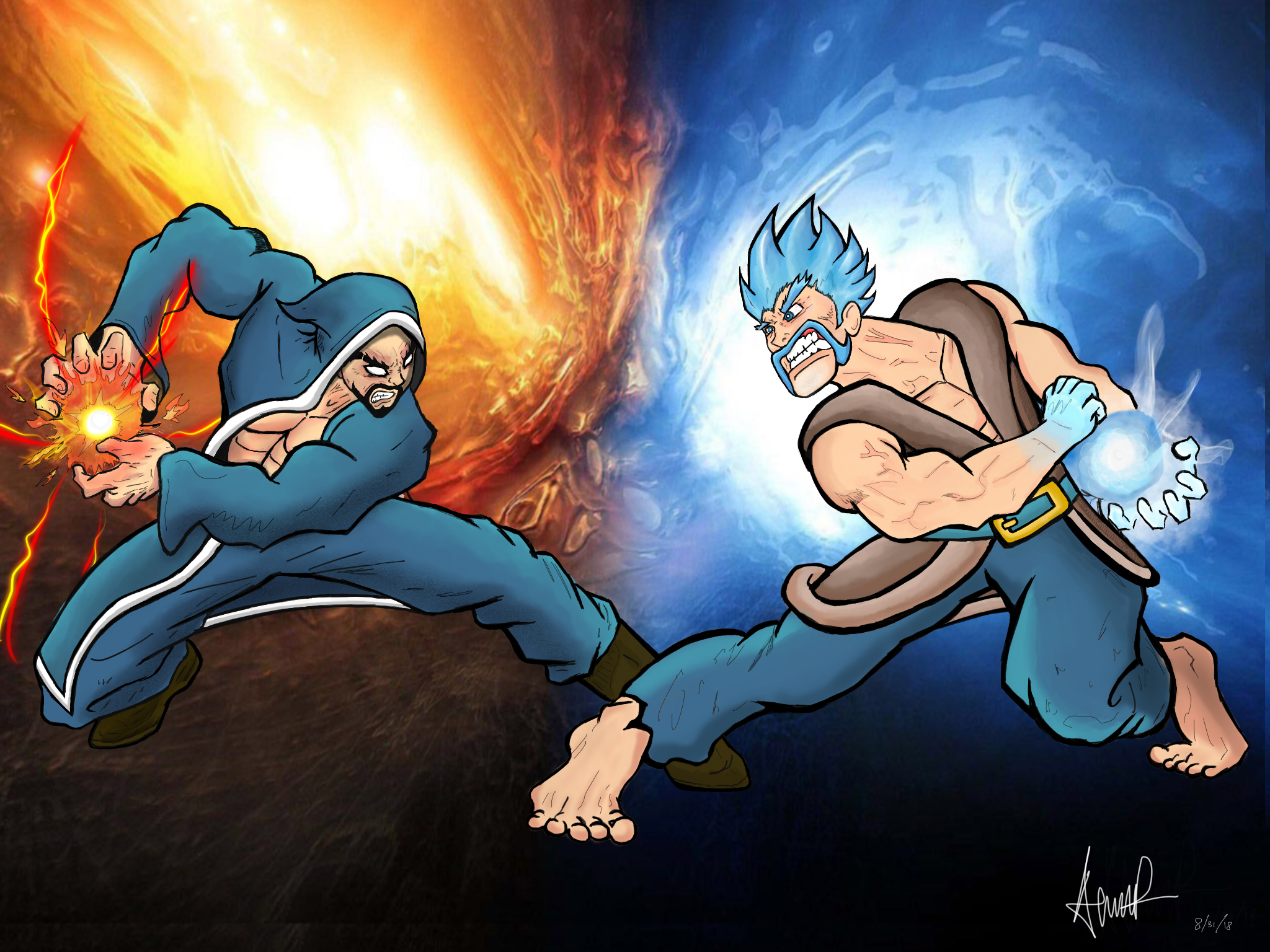 Fire Vs Ice Wiz By Abdullah El Jurf By Aeljurf On Deviantart