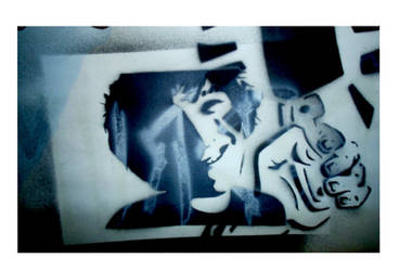 david stencil with knife