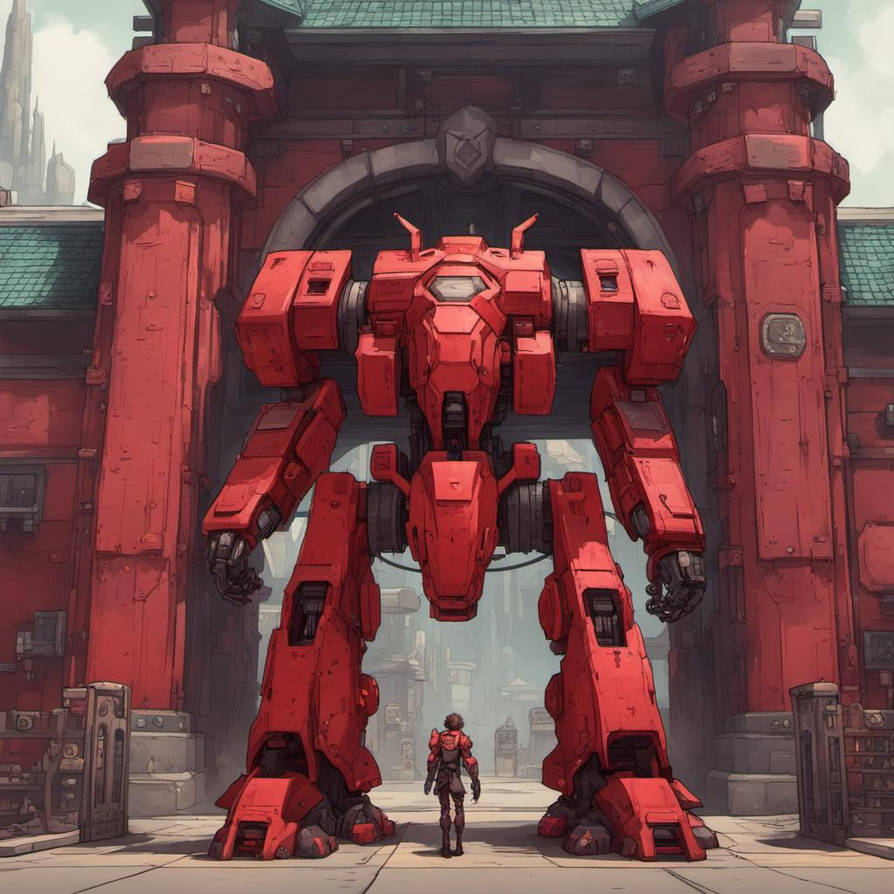 Rust Red Mech Red mecha in fantasy by Sin-1 on DeviantArt