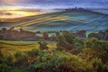 Dawn over the Val d'Orcia 2-5:08 AM