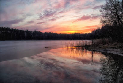 Sunset over the lake